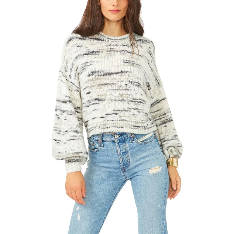 1.State Womens Knit Space Dye Crop Sweater