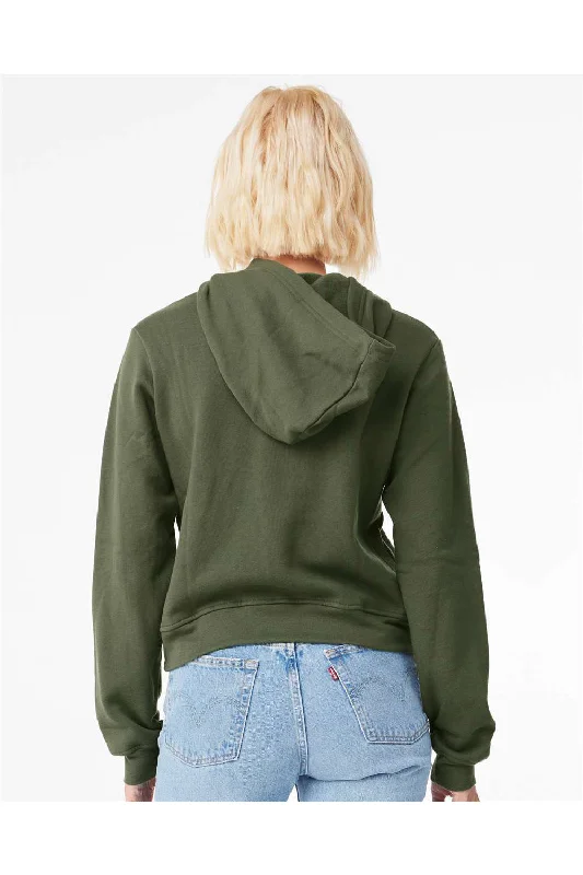 Bella + Canvas Womens Classic Hooded Sweatshirt Hoodie - Military Green - NEW