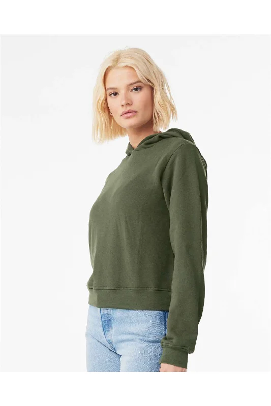 Bella + Canvas Womens Classic Hooded Sweatshirt Hoodie - Military Green - NEW