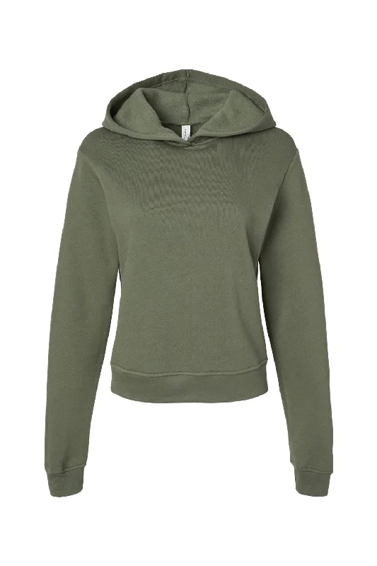 Bella + Canvas Womens Classic Hooded Sweatshirt Hoodie - Military Green - NEW