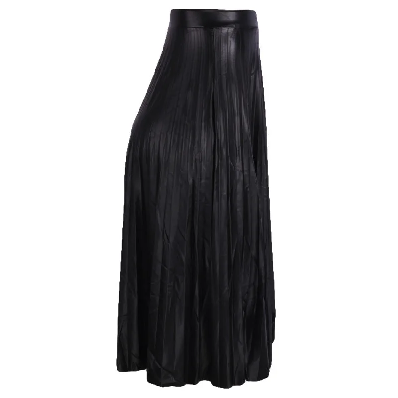 REDTAG Black Pleated Skirt for Women