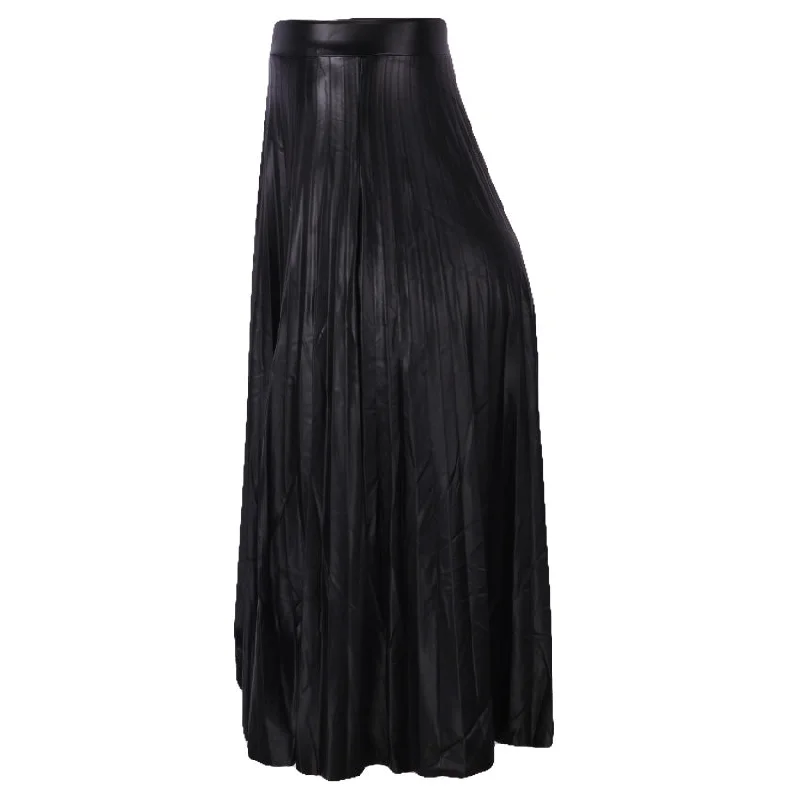 REDTAG Black Pleated Skirt for Women