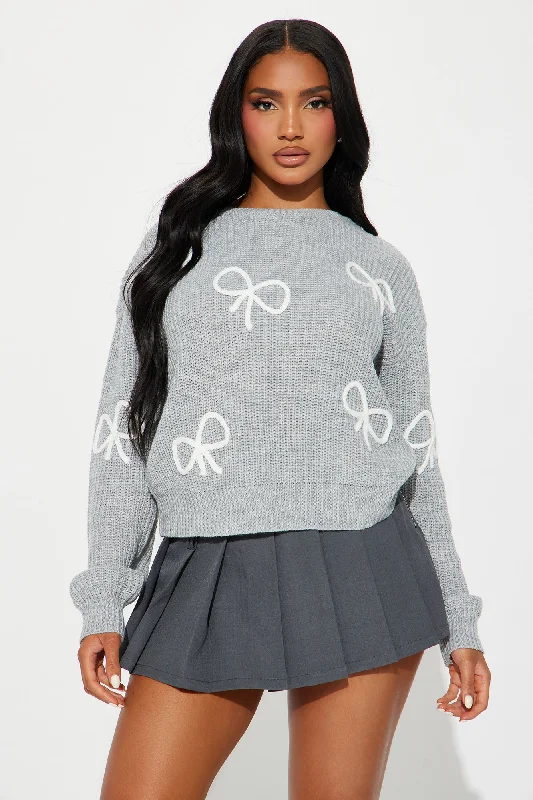 Bows Bows Bows Sweater - Grey/combo