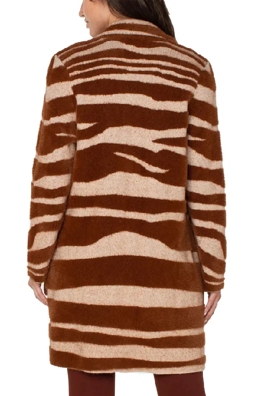 Coatigan Sweater | Rust Oatmeal Animal Print