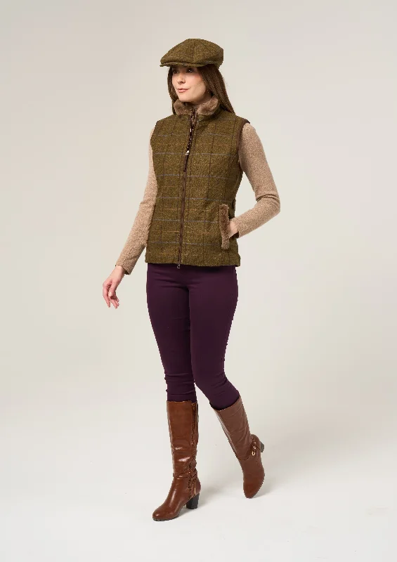 Combrook Ladies Tweed Gilet In Hazel - Regular Fit