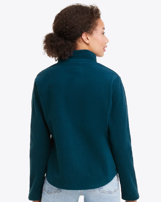 Turtleneck Pullover Fleece in Teal