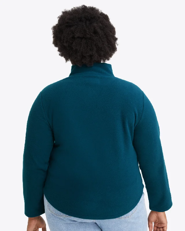 Turtleneck Pullover Fleece in Teal