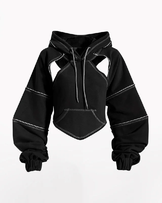 Darkwear Cutout Crop Hoodie