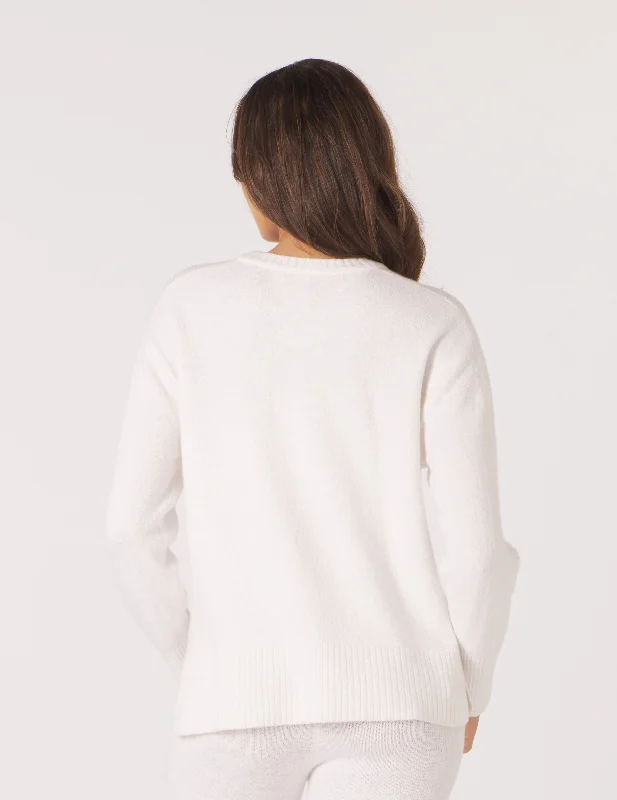 Elevated Knit Crew: White