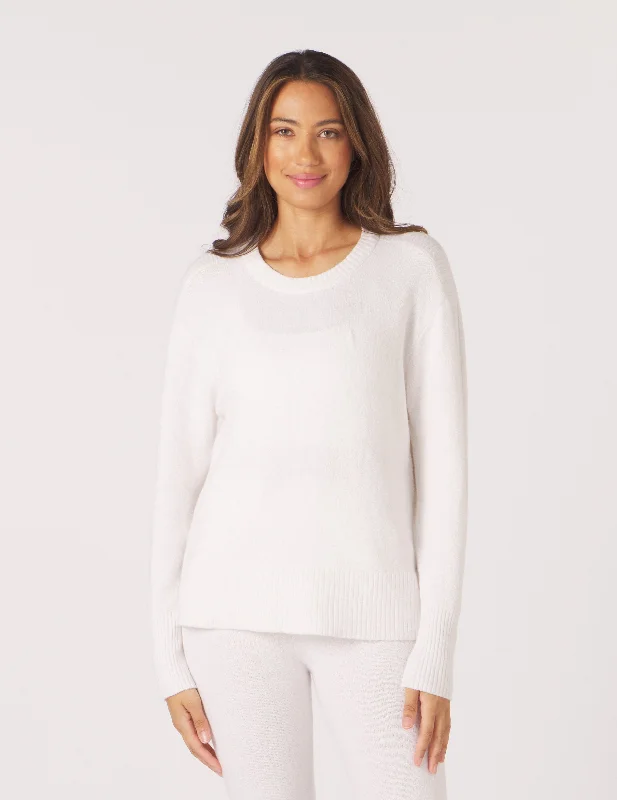 Elevated Knit Crew: White