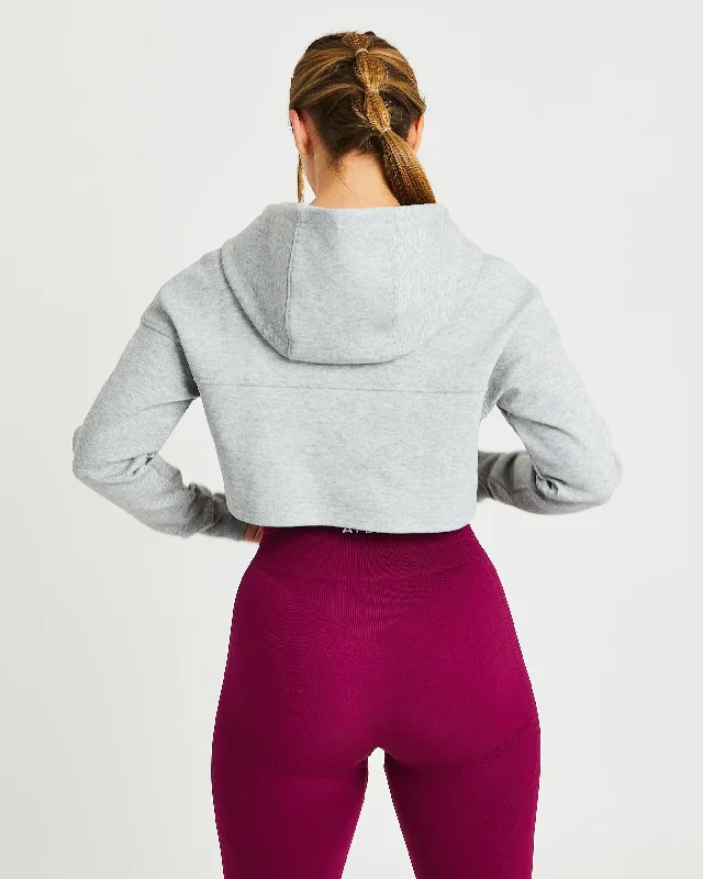 Everyday Cutout Crop Hoodie - Heather Grey