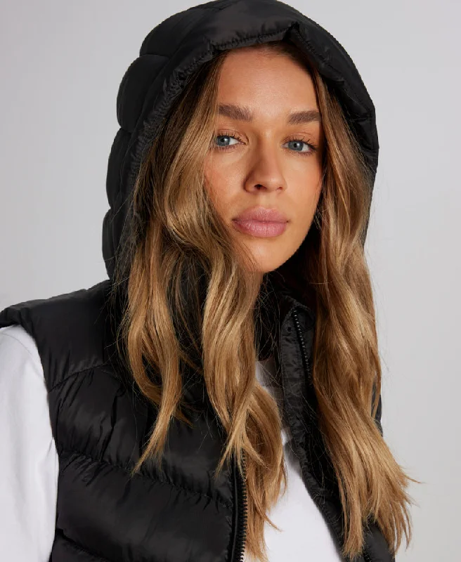 Hooded Fuji Padded Vest | Black