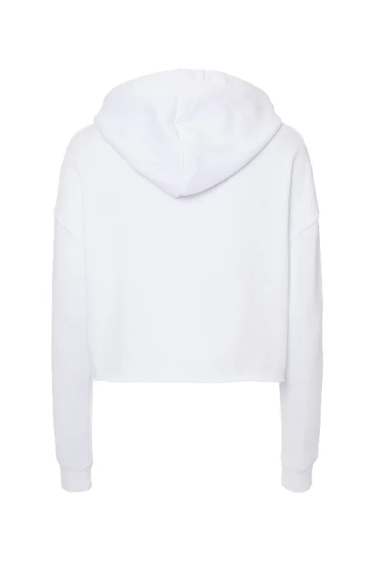 Independent Trading Co. Womens Crop Hooded Sweatshirt Hoodie - White - NEW