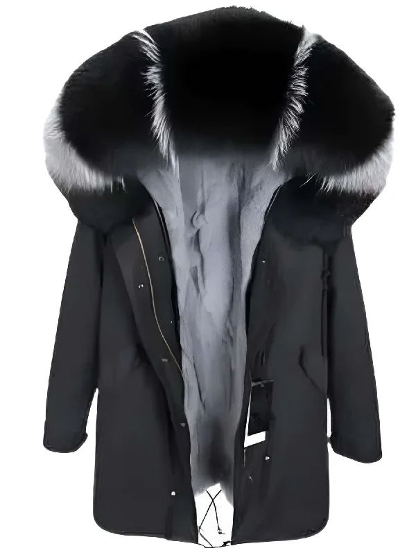 Black - Black Grey (Fur On Hood & Lining Only) / S