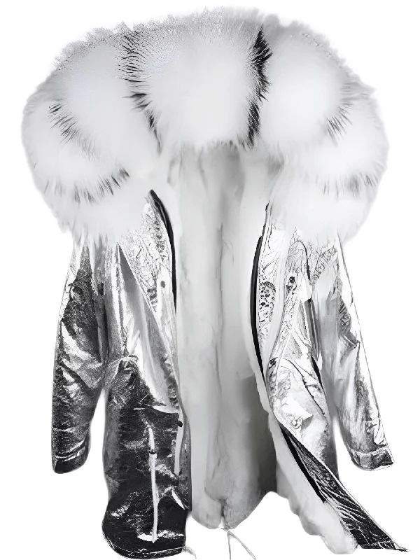 Silver - Black & White (Fur On Hood & Lining Only) / S