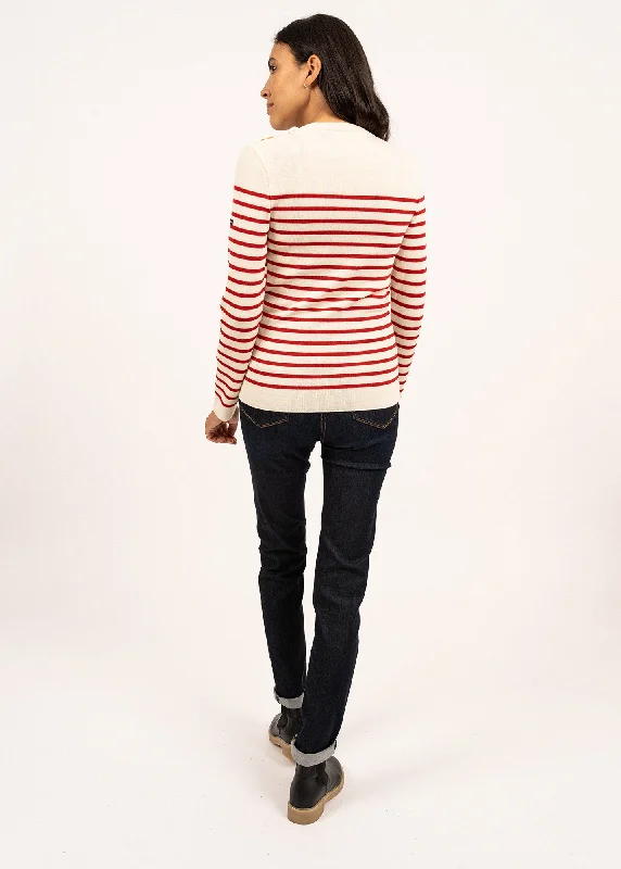 Marée authentic striped sailor jumper - slim fit, in wool (ECUME/TULIPE)