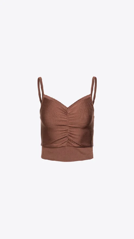 MV Middle Shearling Short Cami - Brown