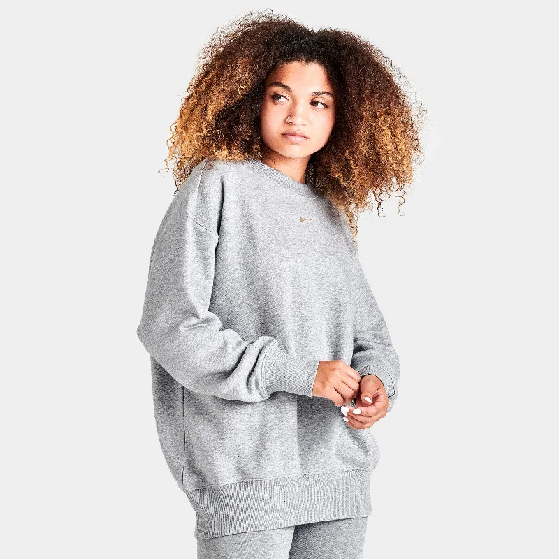 Nike Sportswear Women's Phoenix Fleece Oversized Crewneck Dark Grey Heather / Sail