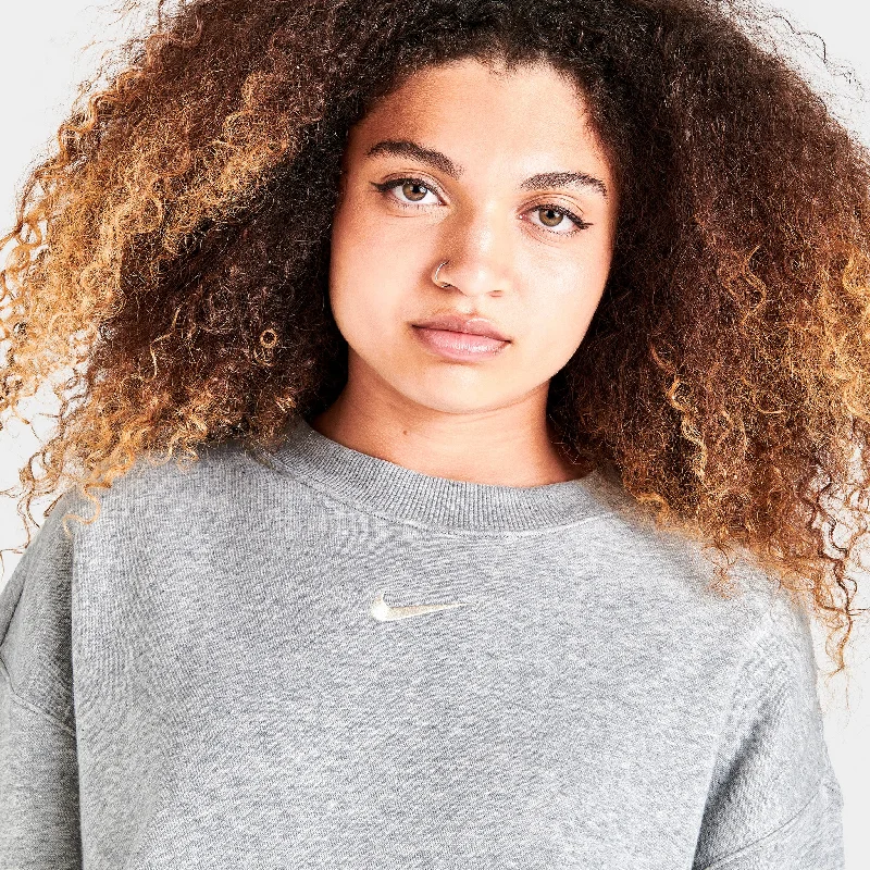 Nike Sportswear Women's Phoenix Fleece Oversized Crewneck Dark Grey Heather / Sail