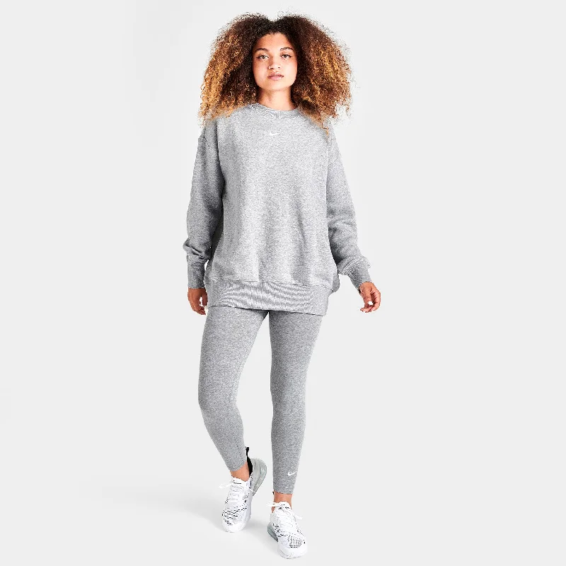 Nike Sportswear Women's Phoenix Fleece Oversized Crewneck Dark Grey Heather / Sail