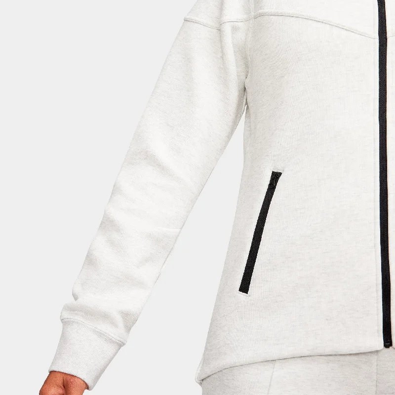 Nike Sportswear Women's Tech Fleece Windrunner Full Zip Hoodie Light Grey / Heather - Black