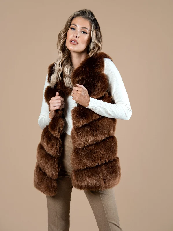 Slanted Faux Fur Gilet