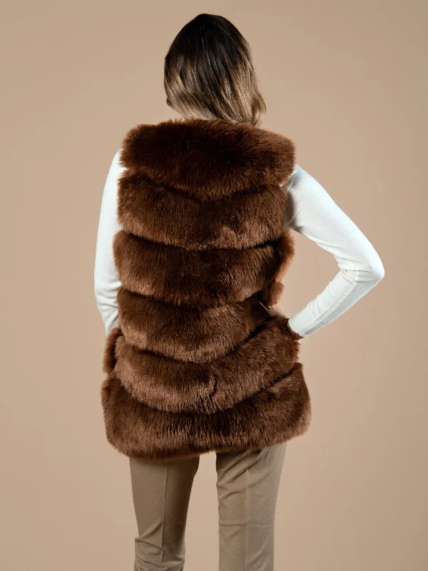 Slanted Faux Fur Gilet