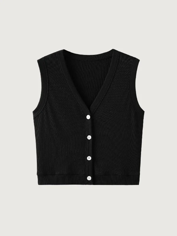 Plantive® V-Neck Button-Down Vest