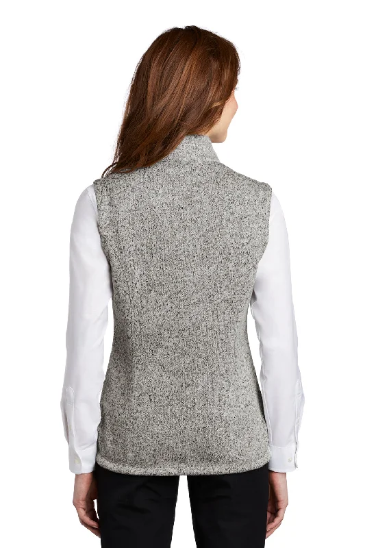 Port Authority Womens Sweater Fleece Full Zip Vest - Heather Grey