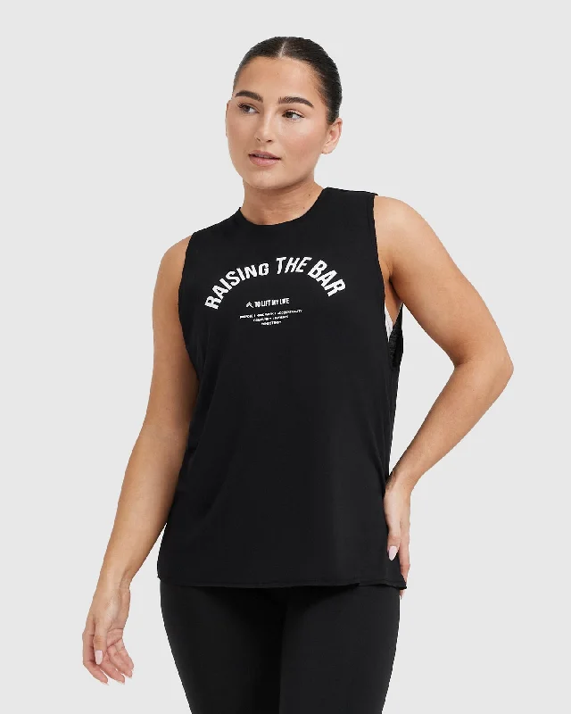 Raising The Bar Graphic Unisex Muscle Vest | Black