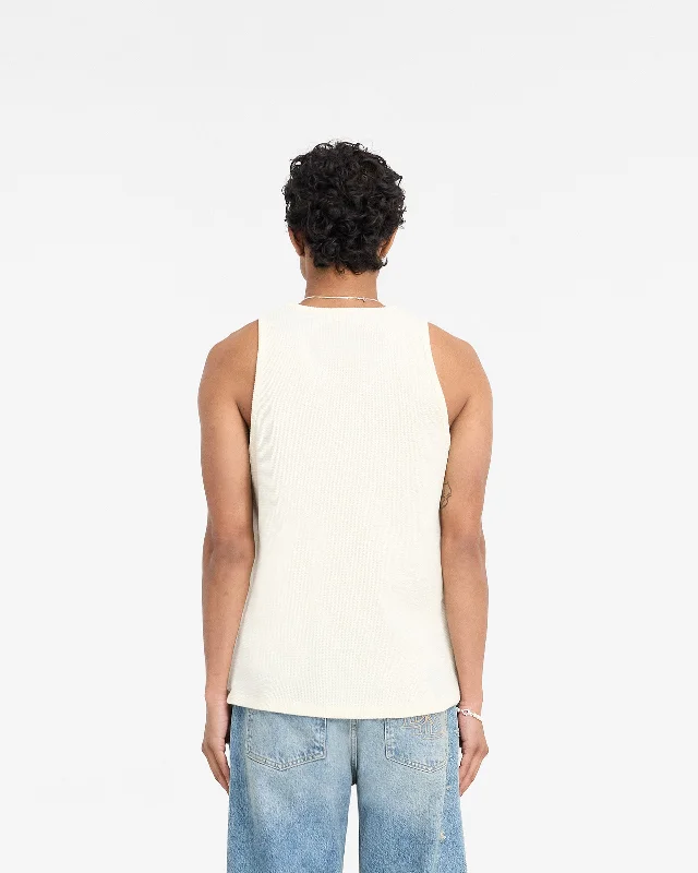 Represent X Duke + Dexter Ribbed Vest - Ecru