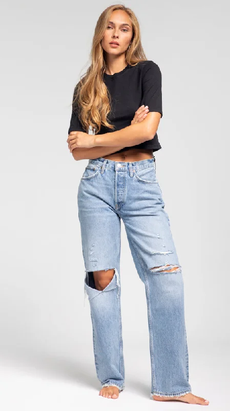 Structured Crop Tee - Black