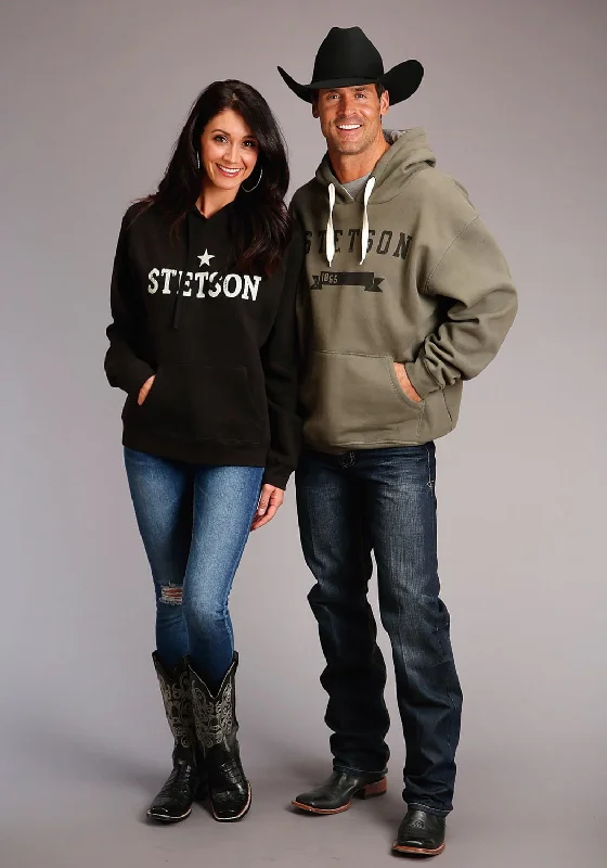 Stetson Womens Black Cotton Blend Star Logo Hoodie