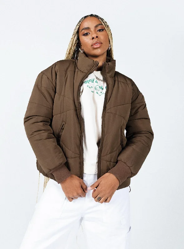 The Koa Puffer Jacket Brown