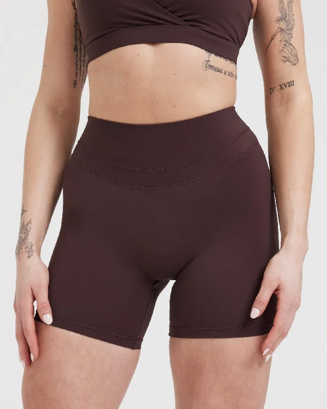 Unified High Waisted Shorts | Plum Brown