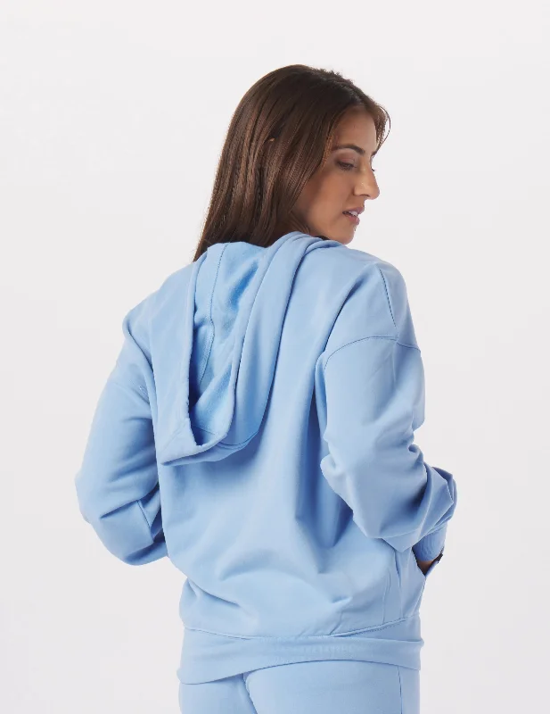 Vintage Oversized Zip Up: Ice Blue