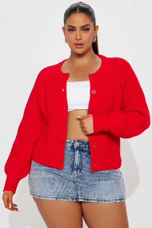 Weekend Getaway Cardigan - Red