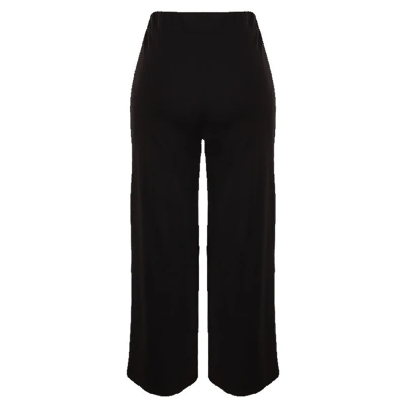 REDTAG Black Wide Leg Trousers for Women