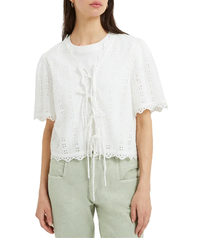 Cadiz Cutout Tie Top - WHite