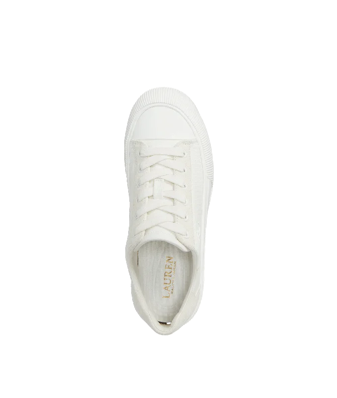 Daisie Canvas & Suede Trainer - White