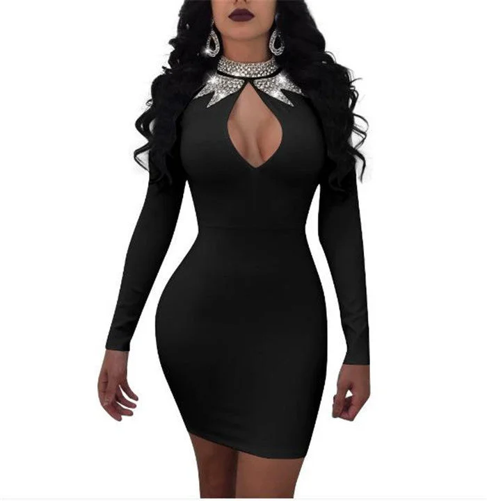 Women's Long Sleeve Dress Club Bar Sexy Dress Women