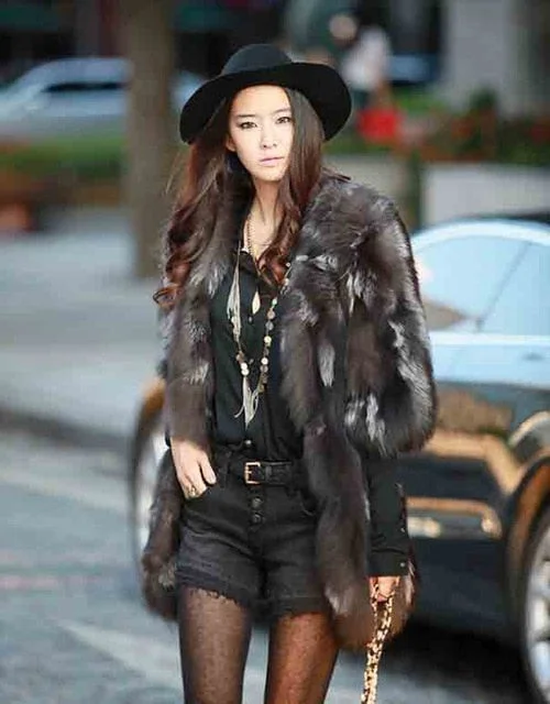 2019 New Free Shipping New Fashion Women Fashion Real Natural Fox Fur Long Coat Jacket for Winter Warm Over Coat FP335