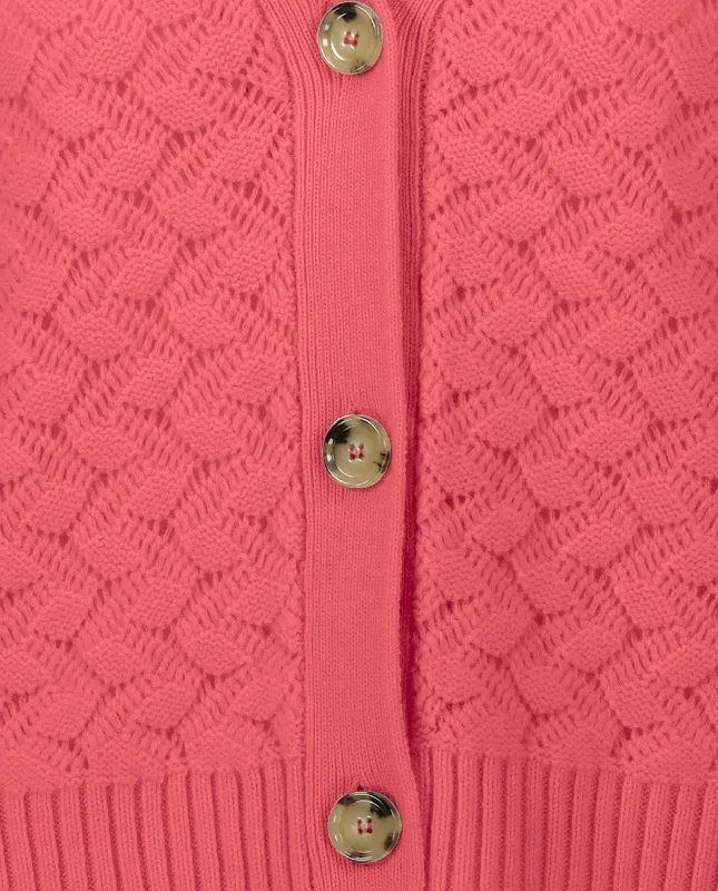 V-Strickjacke aus Cashmere-Mischung in Rose