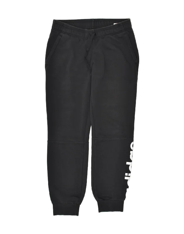 ADIDAS Womens Graphic Tracksuit Trousers Joggers UK 12/14 Medium Black