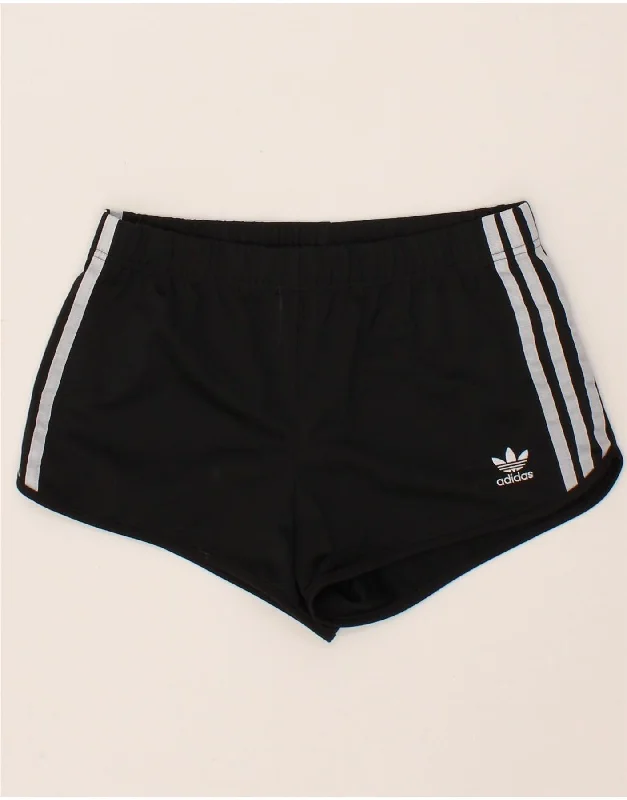 ADIDAS Womens Sport Shorts UK 8 Small Black Polyester