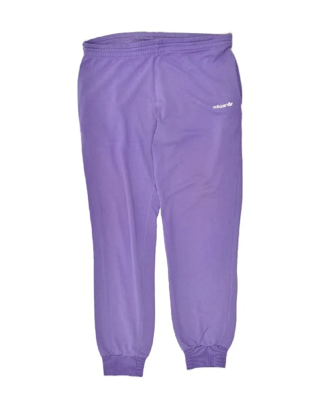 ADIDAS Womens Tracksuit Trousers Joggers 2XL Purple Cotton