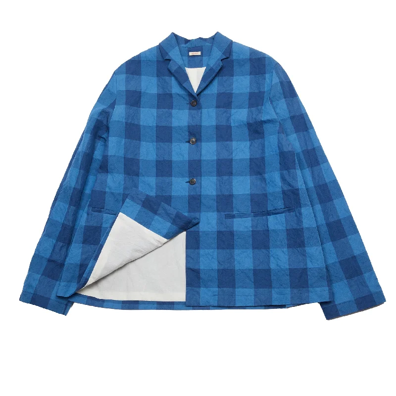 Apuntob Cotton/Linen Jacket in Denim Check