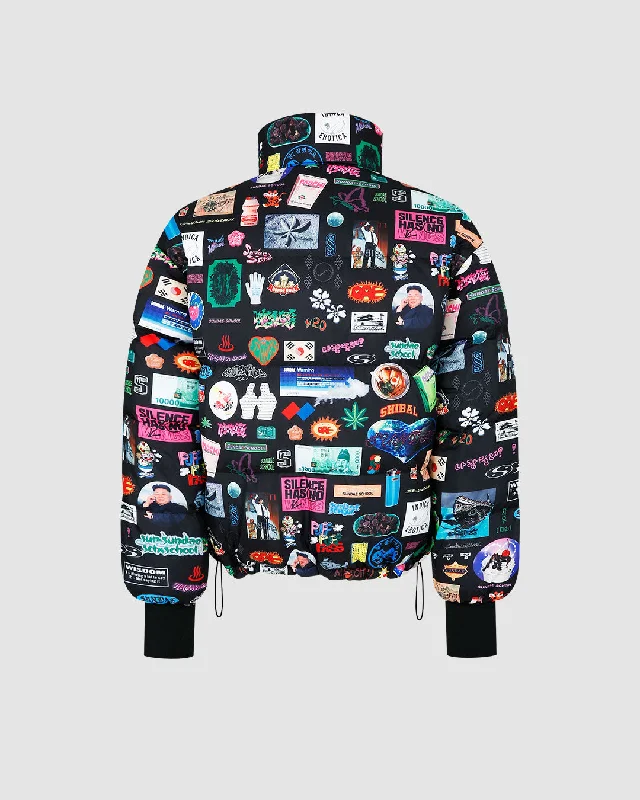 Archive Collage Puffer Jacket (Reversible)