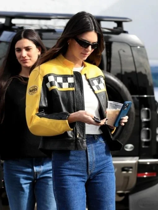 Aspen Trip 2023 Kendall Jenner Leather Jacket