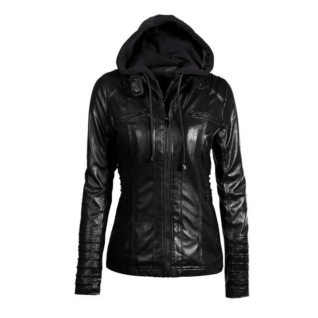 Autumn Winter Women  Leather Jacket